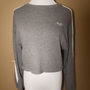 Hollister womens crop sweatshirt gray XS NWT